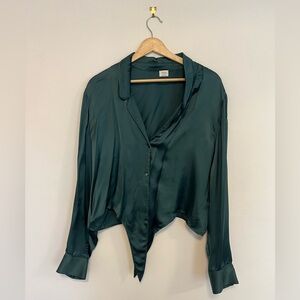 Aritzia / Wilfred Tie-Front Satin Blouse